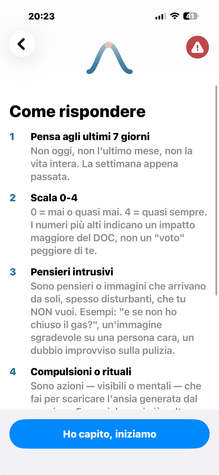 Schermata Come rispondere: istruzioni numerate per compilare il questionario in modo onesto